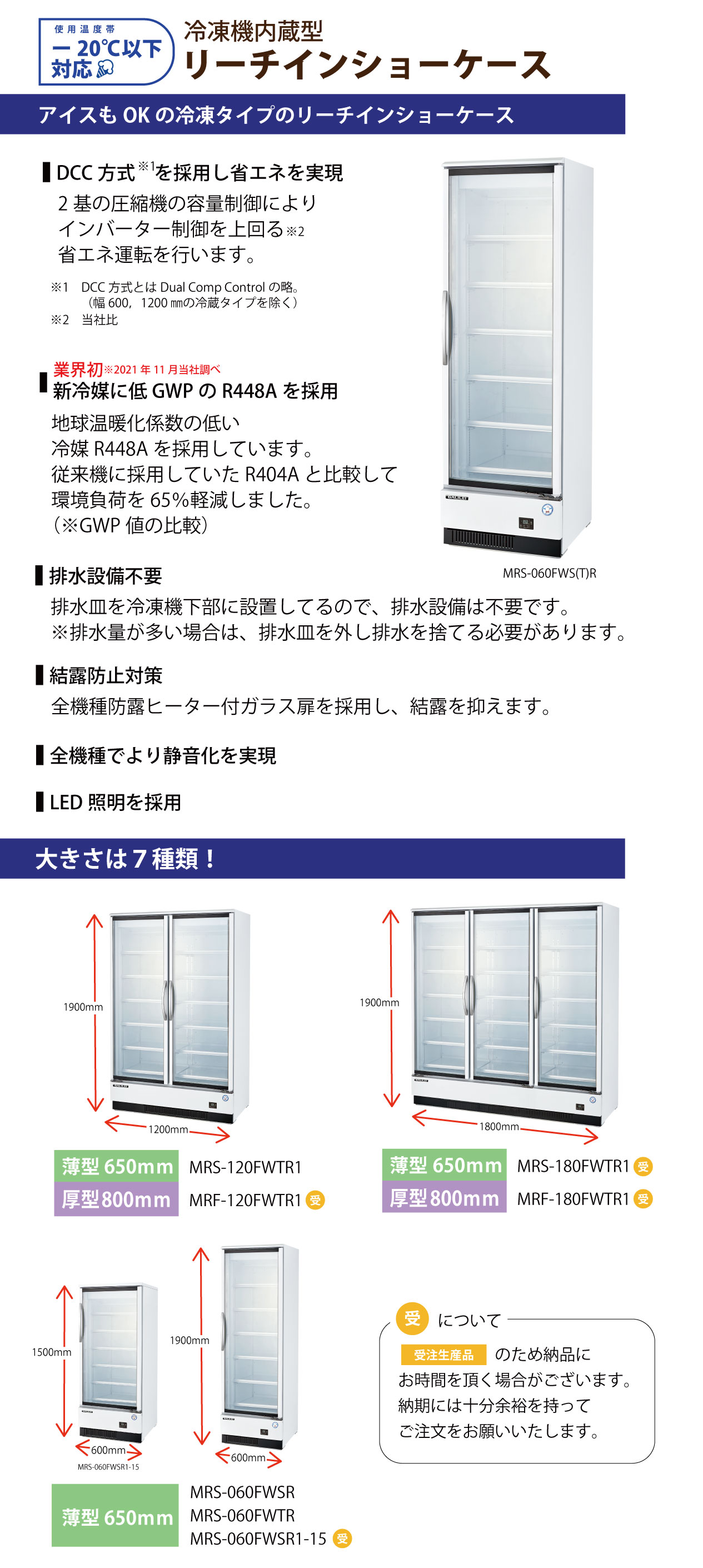 初期費用0円の業務用厨房機器レンタル|【冷凍リーチインショーケース 